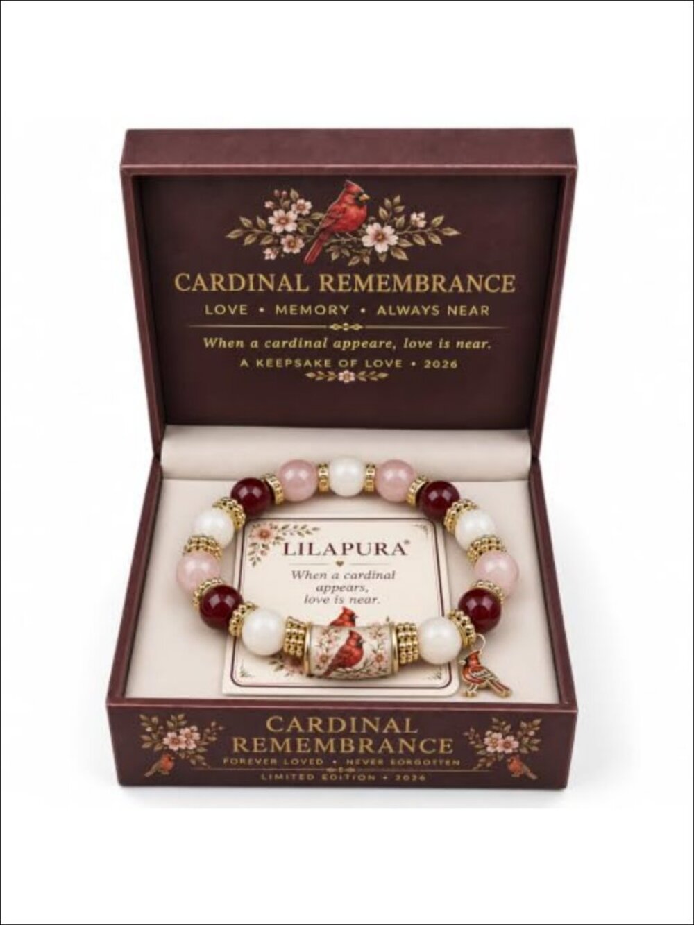 Cardinal Stretch Bracelet Sympathy Gift Memory Remembrance Women